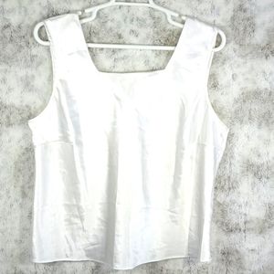 Escapades Sleeveless White Satin Top Women's Size 2 X